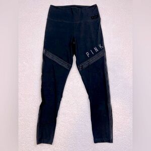 NWOT Victoria’s Secret Pink Cotton High Waist Full Length Black Logo Leggings